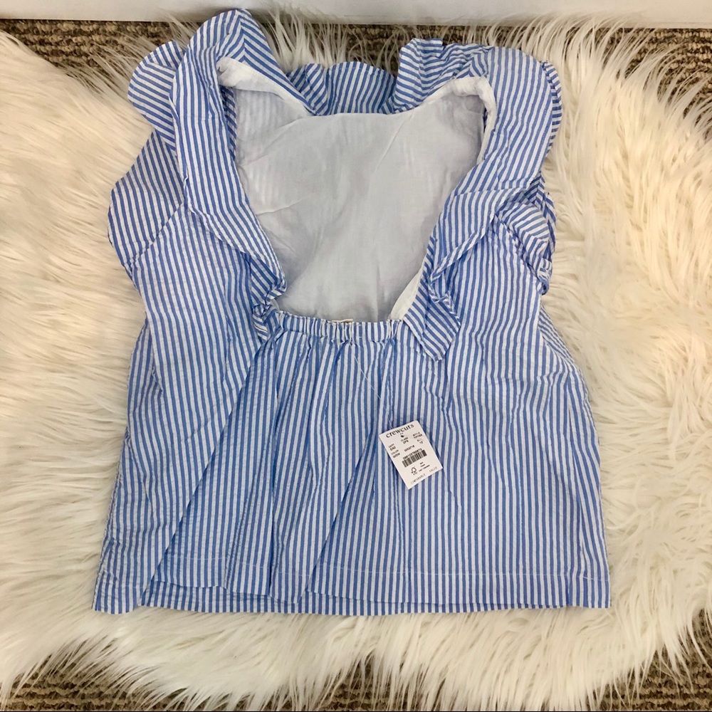 J. Crew Seersucker Ruffle Top - Picture 3 of 5